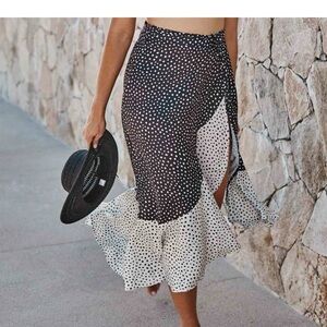 Summersalt polka dot wrap skirt small nwot